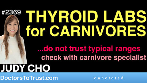 JUDY CHO i2 | THYROID LABS for CARNIVORES -do not trust ranges check with carnivore specialist