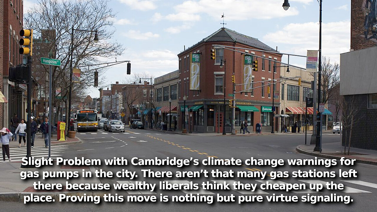 Cambridge Mass Tell California to Hold Their Beer. Now Putting Climate Change Warning on Gas Pumps