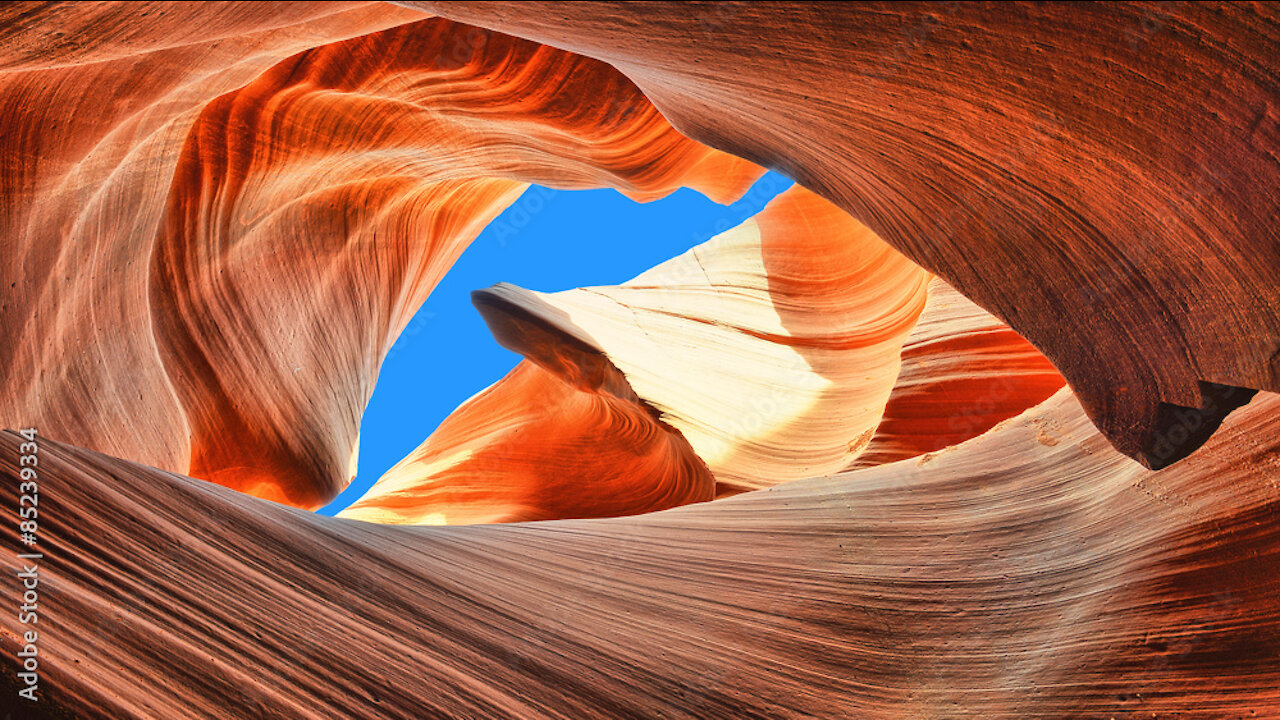 Antelope Slot Canyon With Wavy And Smooth Massive Sandstone Walls Orange Color