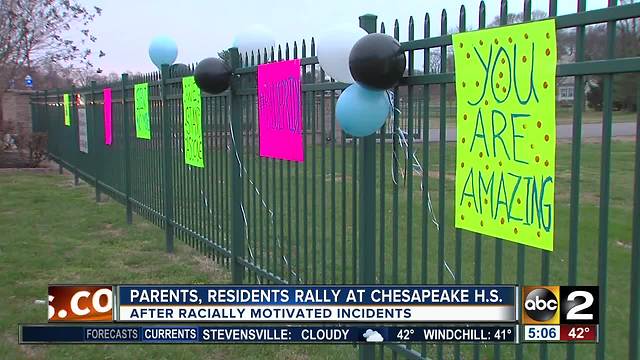 Parents, residents rally at Chesapeake High School