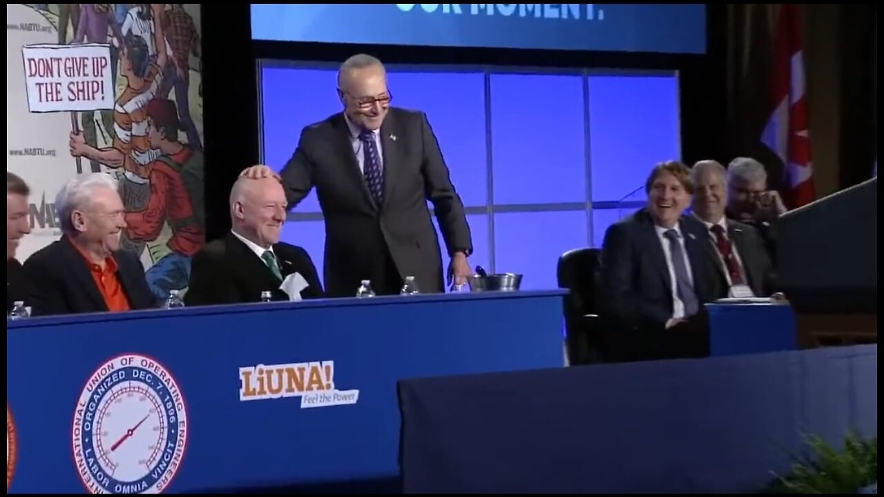 Sen Chuck Schumer Bizarrely Rubs Union Leaders Head