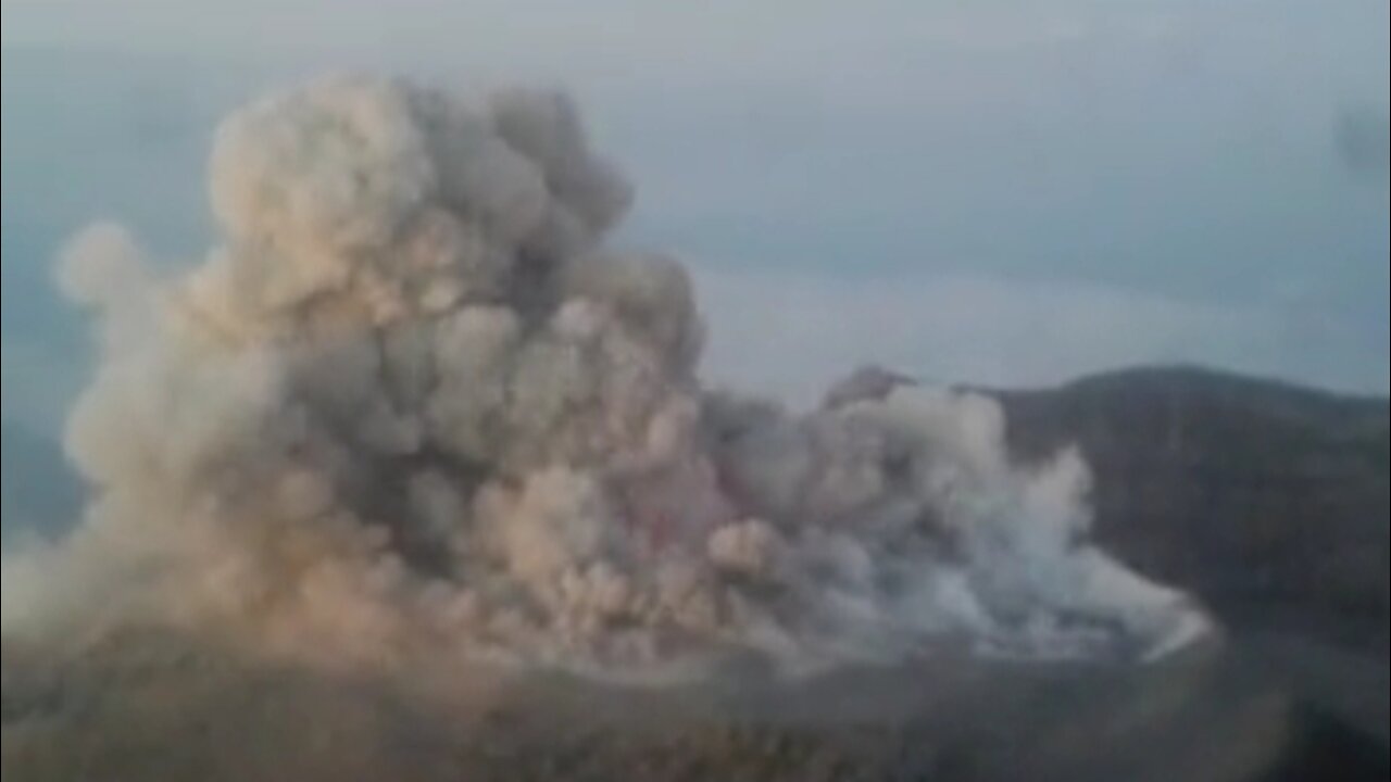 Natural disaster of Mount Merapi erupts