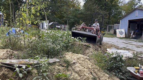 Putting Dirt Over The Root Cellar #tractor #construction #farm #homestead