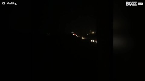 Resident films shockingly close lightening strike