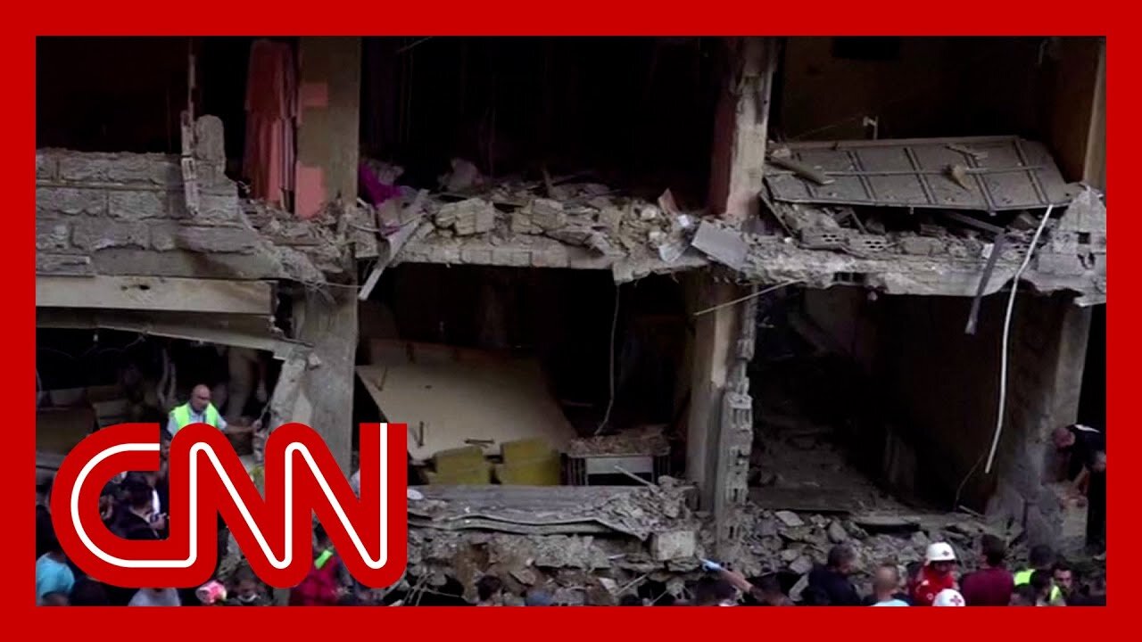 Video shows extensive destruction after Israeli air strike in Beirut