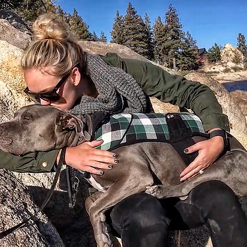 This dog loves kisses