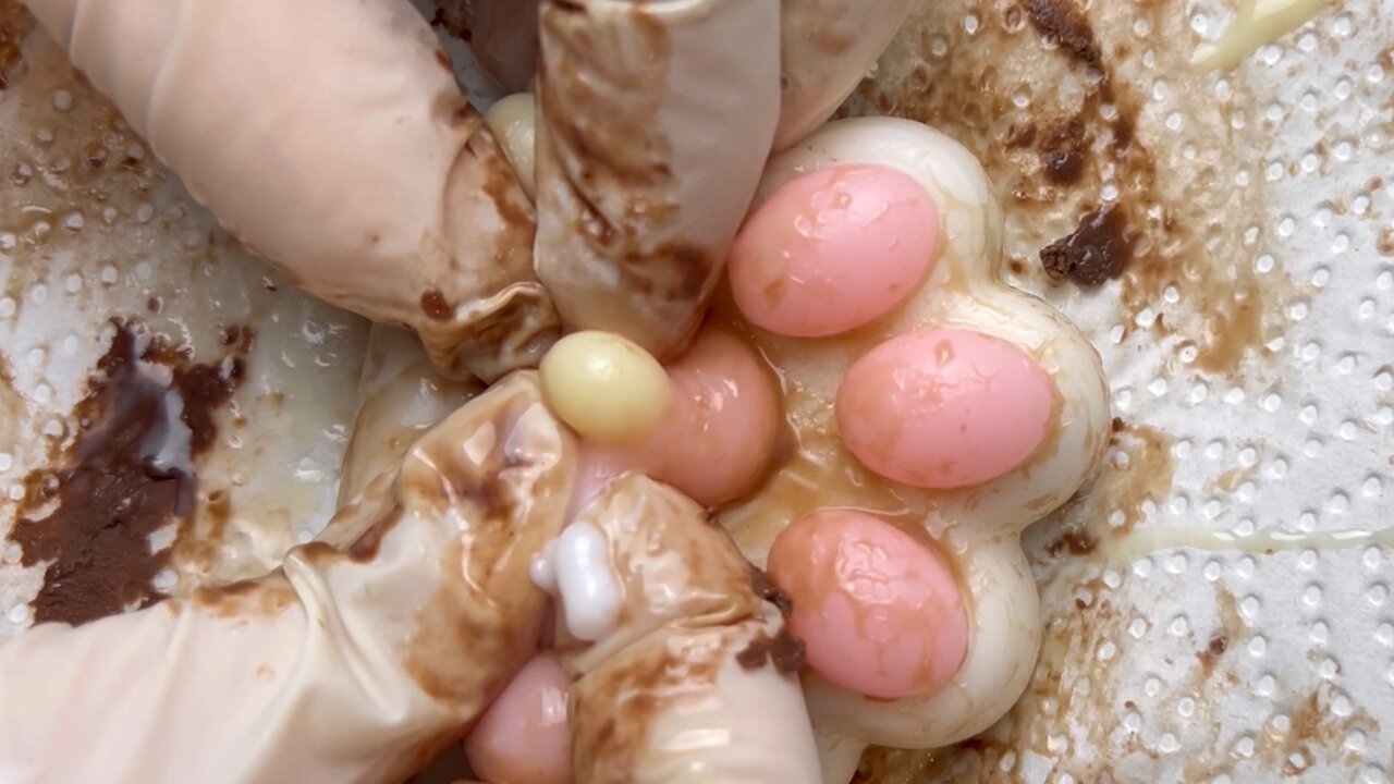 Nutella Mochi Cat's Paw Pimple Popping ASMR #satisfying #visualasmr #pimplepopping