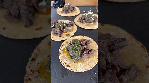 Smoked beef cheek tacos