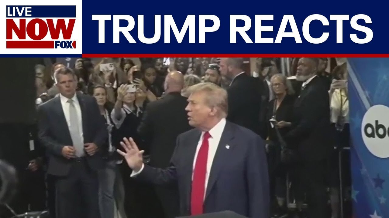 Raw video: Trump impromptu reaction to reporters after debate