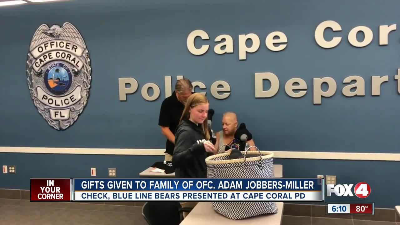 Gifts given to family of fallen officer Adam Jobbers-Miller