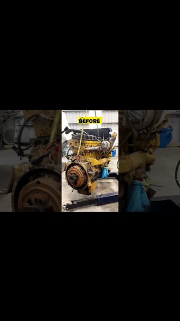 Before and after installing CAT C15 engine #shorts #engine #beforeandafter
