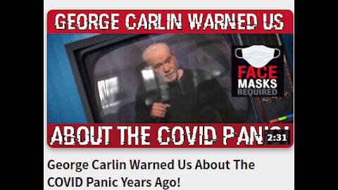 George Carlin Warned Us About The COVID Panic Years Ago!