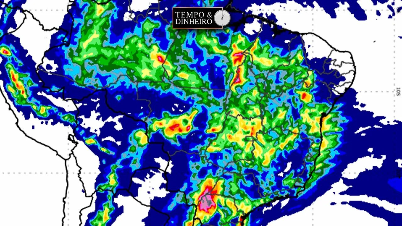 Alerta para chuvas intensas que podem chegar até 100 mm em várias regiões
