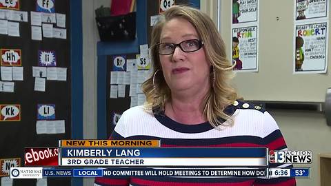 Las Vegas teacher making stockings for students