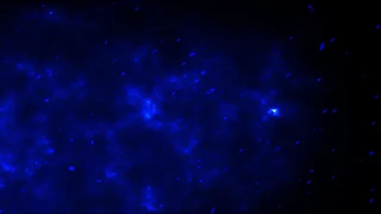 Sci-fi Blue Sky With Floating Particles Motion Graphics 4K UHD Copyright Free