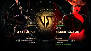 Yoshimitsu (DemoDeacon) VS Karen 'Akamu (Amesang) (SoulCalibur™ VI: Online)