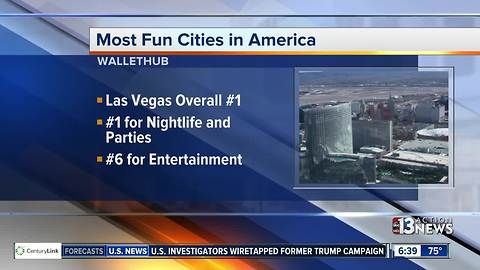 Las Vegas named America's most fun city