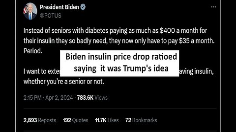 Biden’s insulin price drop ratioed with comments crediting Trump