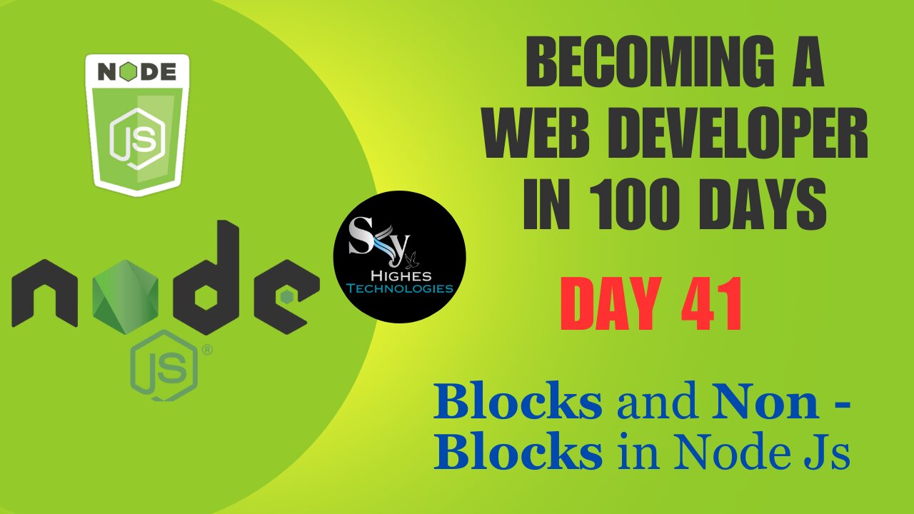 Blocks And Non-blocks in NodeJS | Day 41 | Sync VS Async | Web development course 2023