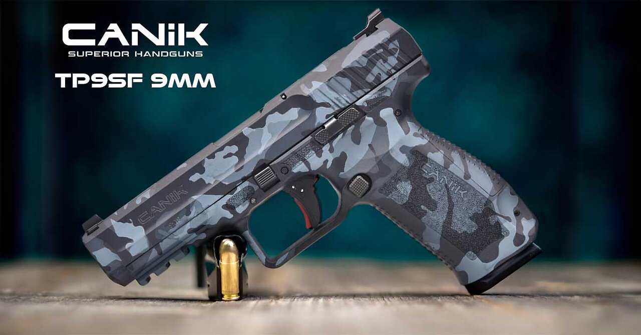 Canik Creations TP9SF 9MM Blue Woodland Camo