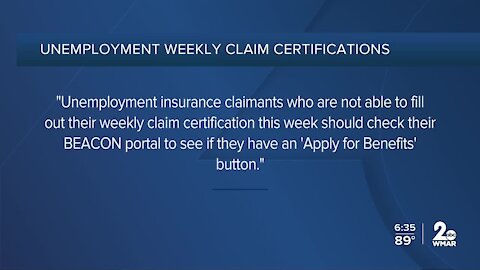 Unemployment insurance claimants experiencing issues filing weekly claim