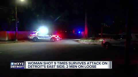 Woman in stable condition after being shot 9 times on Detroit's east side