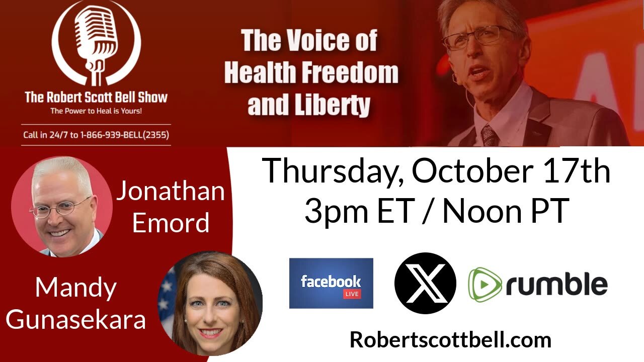 Jonathan Emord, FDA Supplement War, Merck Lies, Tedros Free Speech, Mandy Gunasekara, Restoring Federalism, Draining the Swamp - The RSB Show 10-17-24