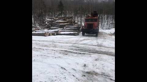 Winter Logging Northern Vermont 855 Cummins Cold Start