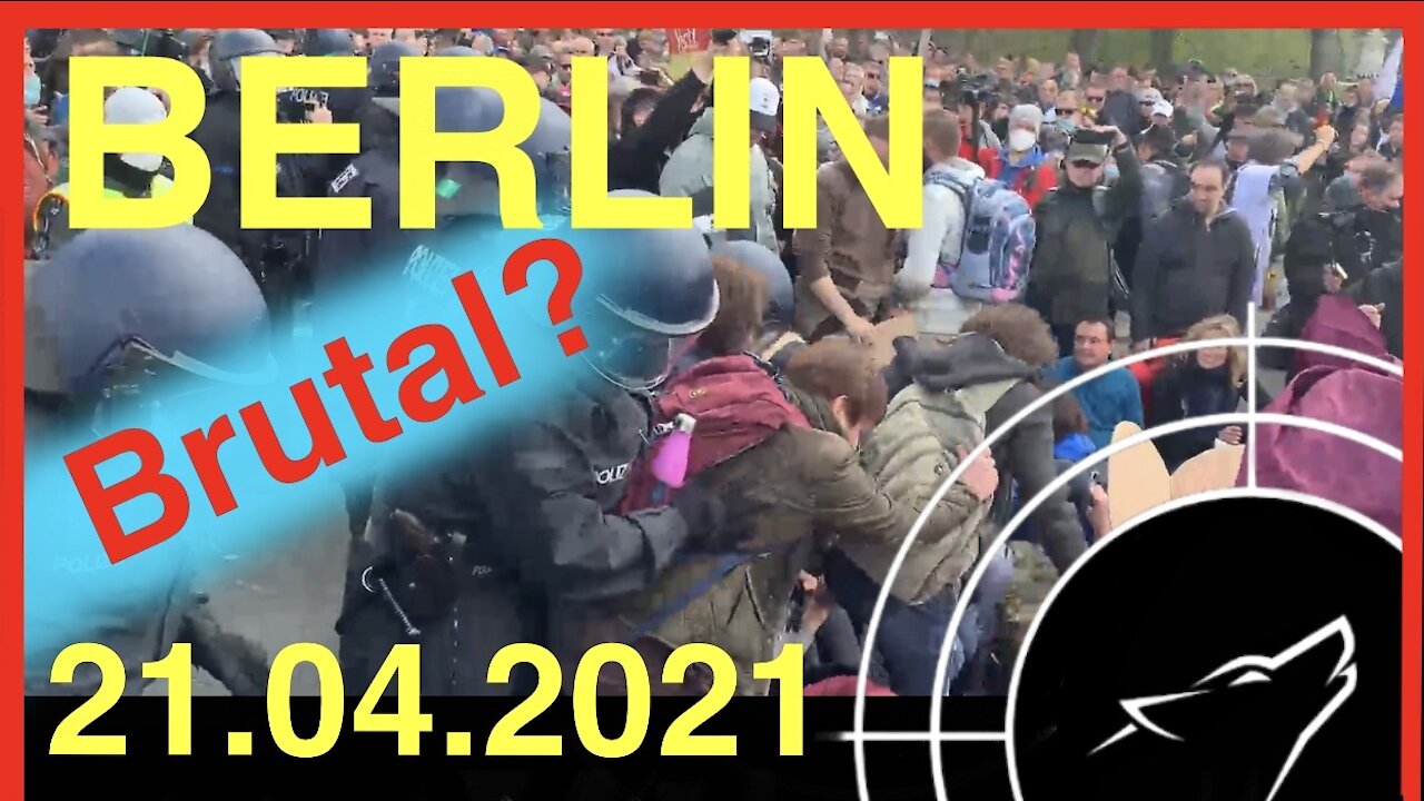 Highlight: Sitzende Menschen werden von Polizei gestoßen... Demonstration in Berlin am 21.04.2021