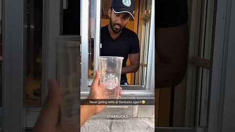 HOW TO GET FREE STARBUCKS REFILL!!☕️😳 #starbucks #coffee #shorts
