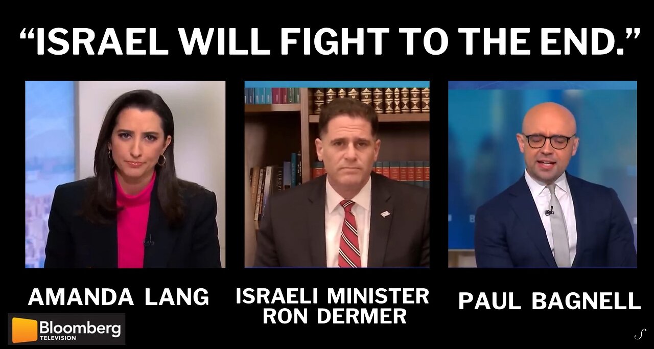 🇨🇦 Bloomberg TV | ‘Israel will fight to the end.’ Strategic Affairs Minister Ron Dermer's statement.