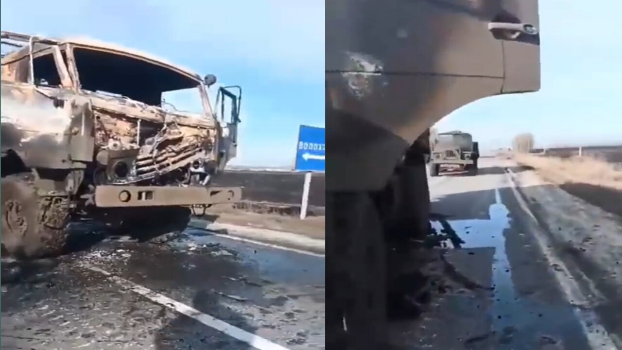 📽️ Ukrainian forces ambushed Russian logistical convoy #Ukraine