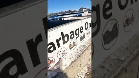 Garbage dump takes out whole bin