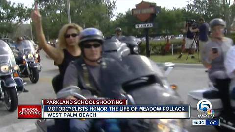 Motorcycles honor the life of Meadow Pollack