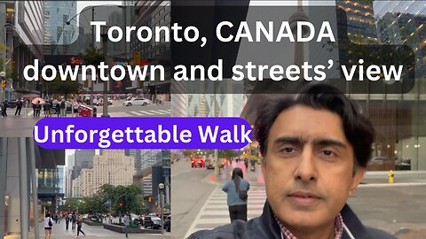 Walking tour of Toronto downtown and street | CN tower view | aquarium view | restaurants | people