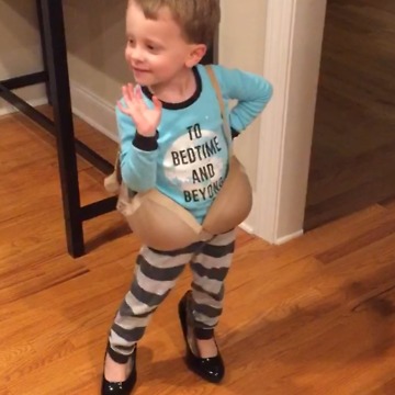Silly Boy Wears His Mom's Bra!