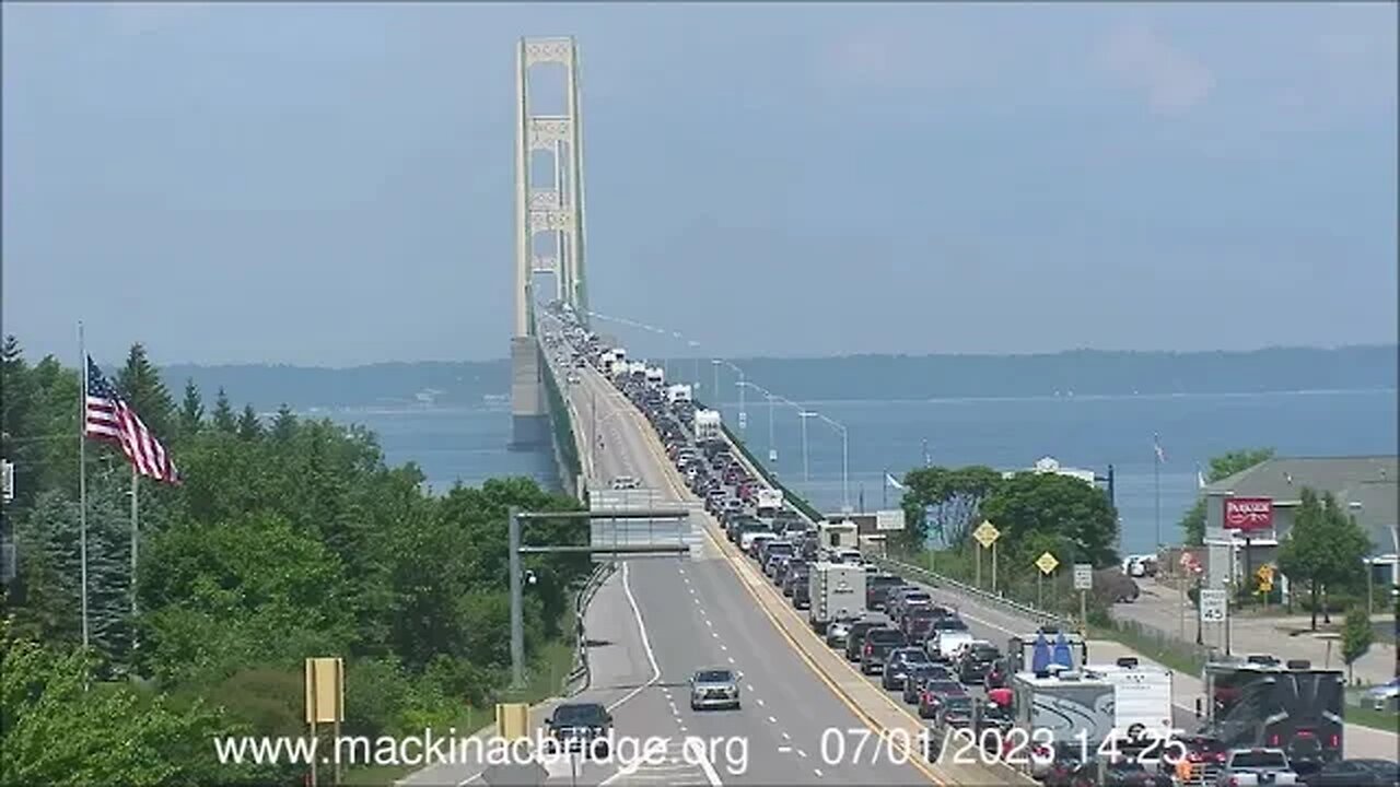 Mackinac Bridge Traffic Jam