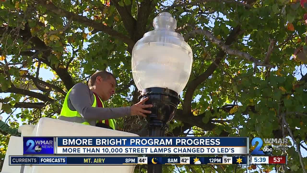 Bmore Bright program is making the city brighter with more than 10,000 street lamps changed to LED