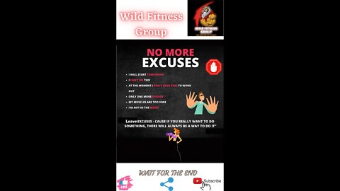 🔥No more excuses🔥#shorts🔥#viralshorts🔥#fitnessshorts🔥#wildfitnessgroup🔥