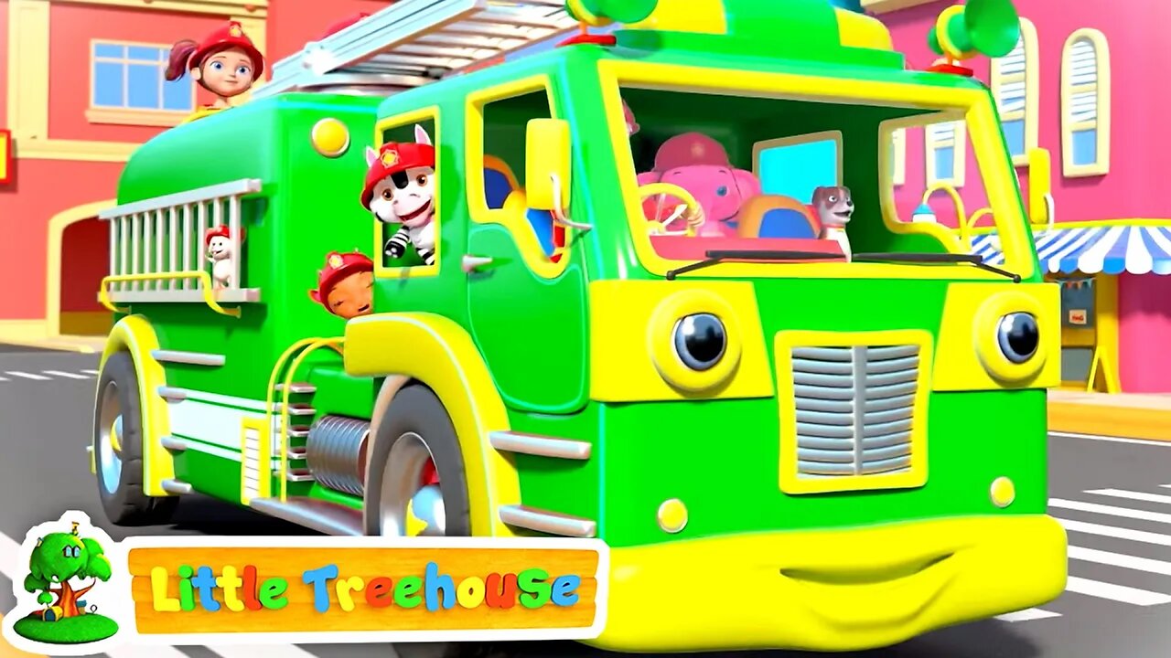 Wheels On The Firetruck | Nursery Rhymes & Kindergarten Songs | Baby Cartoon by Little Treehouse