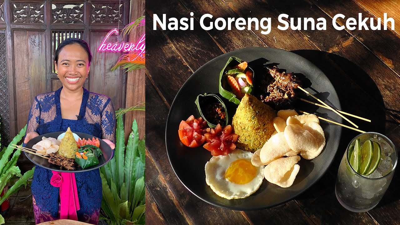 Nasi Goreng Suna Cekuh Balinese style fried Rice with garlic and Kaempferia Galanga, 😊