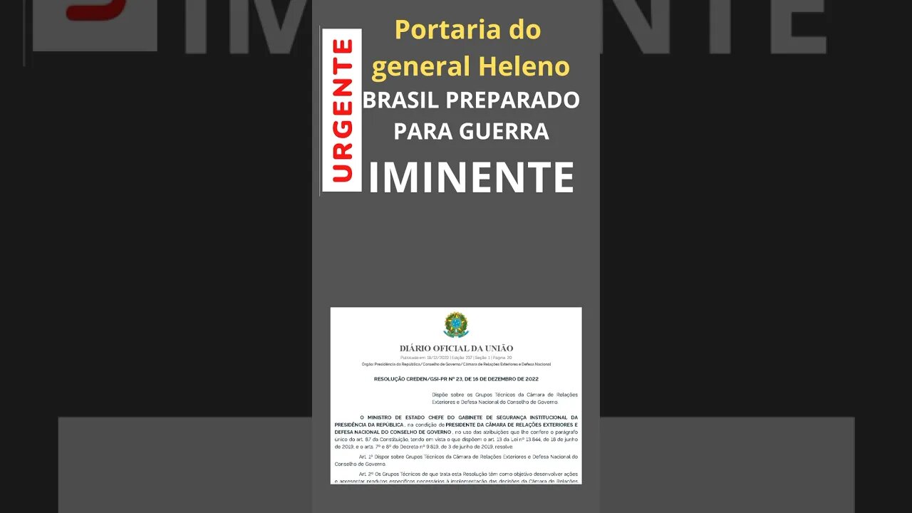 Brasil preparado para GUERRA IMINENTE