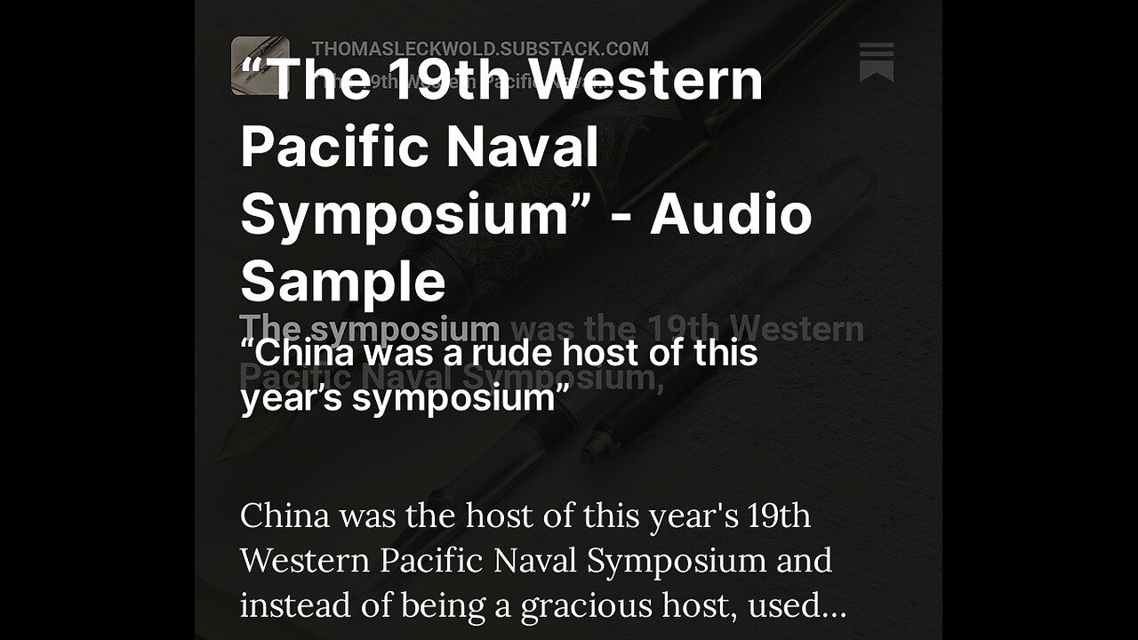 “The 19th Western Pacific Naval Symposium” - Audio Sample