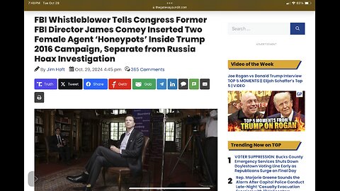 Former FBI Director James Comey Inserted Two Female Agent ‘Honeypots’ Inside Trump 2016 Campaign