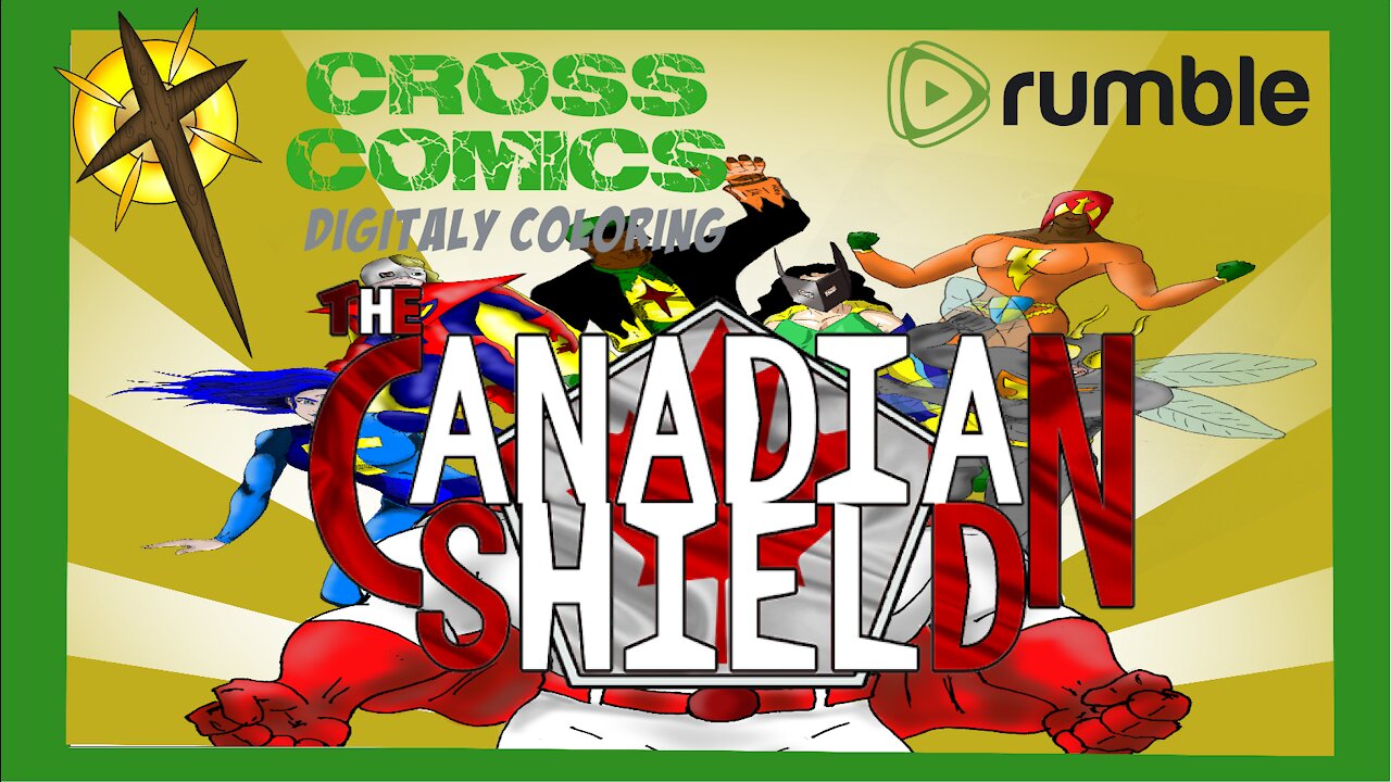 Digitial Colouring of Cross Comics character Canadian Shield