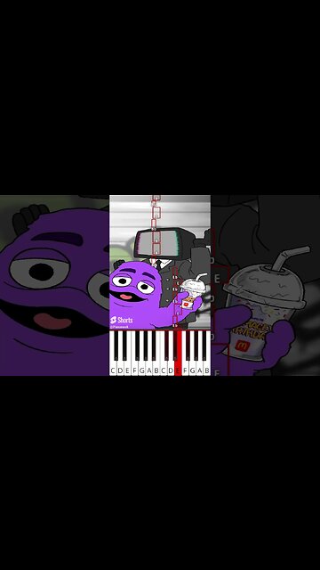Delicious Grimace Shake (@Dr.RedToon) Skibidi Toilet - Octave Piano Tutorial