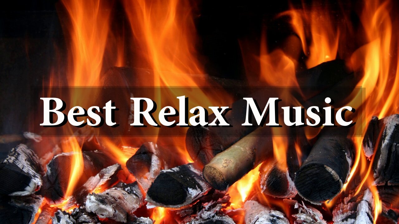 Fire sounds of wood burning fireplace for deep sleep, relax, meditate, study