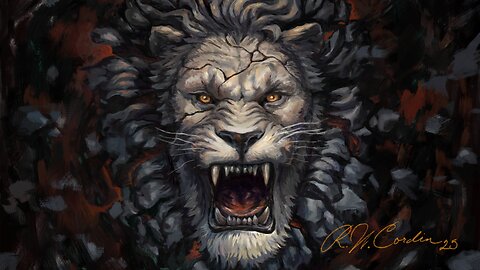 The Lion in Stone - Painting