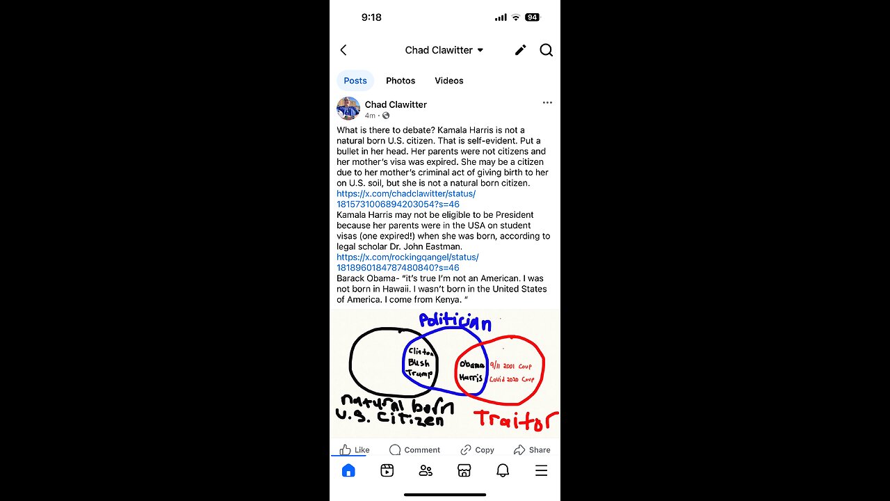 Kamala Harris Is Not A Natural Born Citizen. She Is A Fraud/Traitor Ineligible For President Nor VP.
