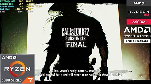 Call of Juarez: Gunslinger Gameplay Part 9 Final - AMD Advantage-Radeon RX 6600M 8GB-1080p 60FPS